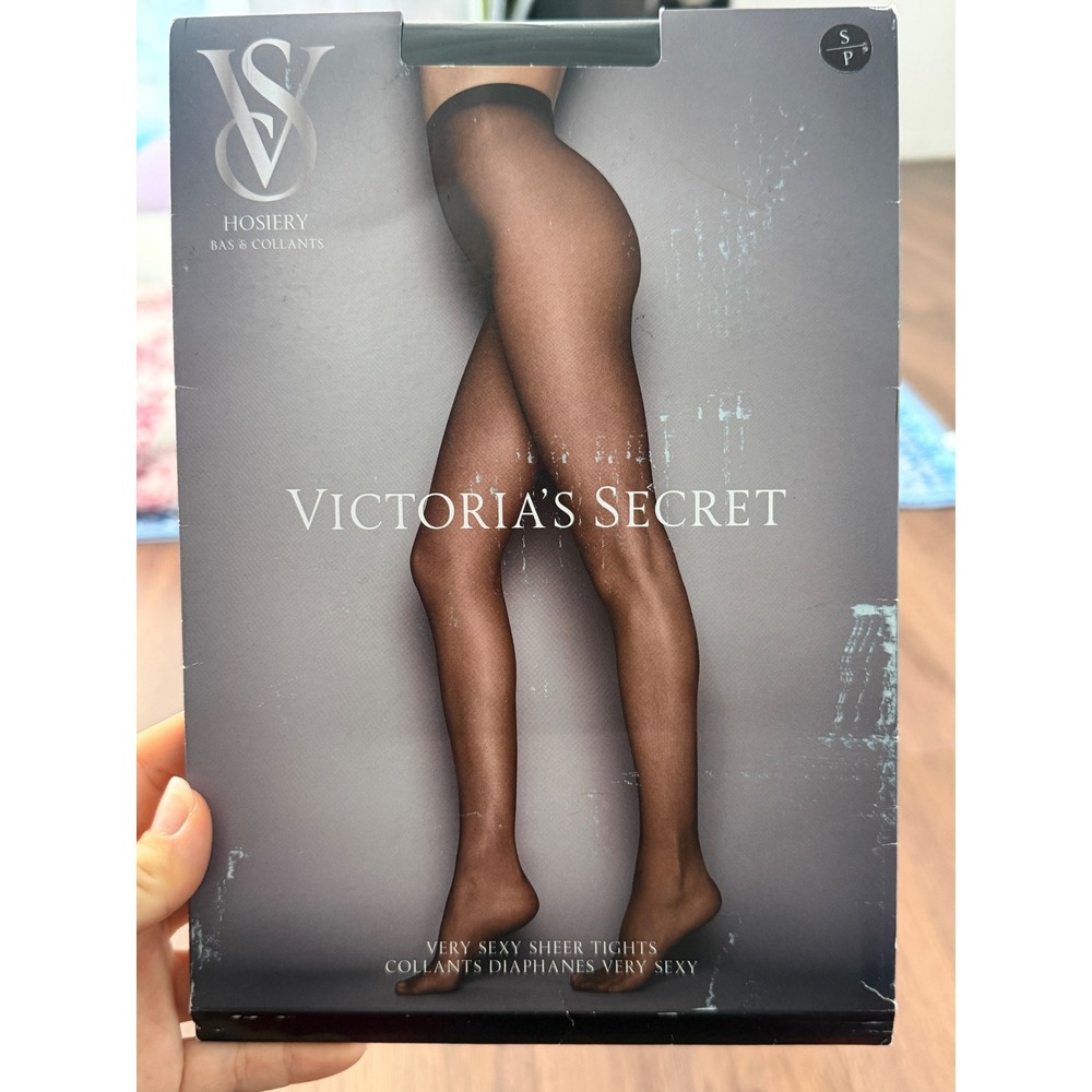 Victorias Secret Very Sexy Sheer Tights 20 Denier Black High Rise S NEW